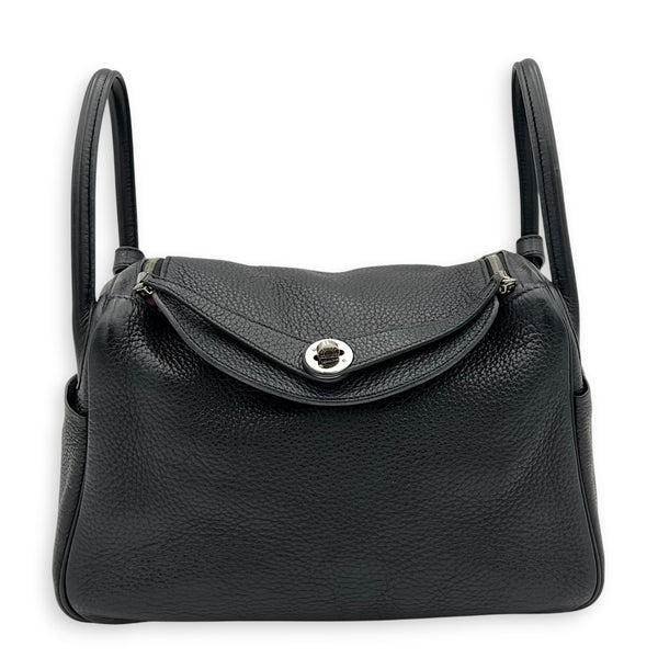Lindy 30 Black Shoulder Bag in Clemence, Palladium hardware