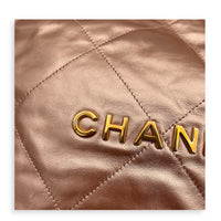22 Tote Shoulder Bag Small Metallic Pink in Metallic, Gold hardware