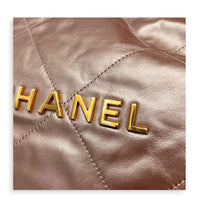 22 Tote Shoulder Bag Small Metallic Pink in Metallic, Gold hardware