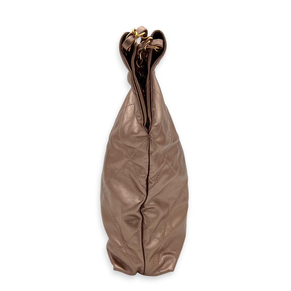 22 Tote Shoulder Bag Small Metallic Pink in Metallic, Gold hardware