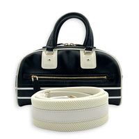 Lady D-Vibe Bowling Top Handle Bag Black in Calfskin, Silver hardware