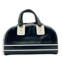Lady D-Vibe Bowling Top Handle Bag Black in Calfskin, Silver hardware