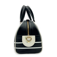 Lady D-Vibe Bowling Top Handle Bag Black in Calfskin, Silver hardware