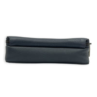 Double Zipped Shoulder Bag Grey in Calfskin, Gunmetal hardware