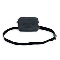 Double Zipped Shoulder Bag Grey in Calfskin, Gunmetal hardware