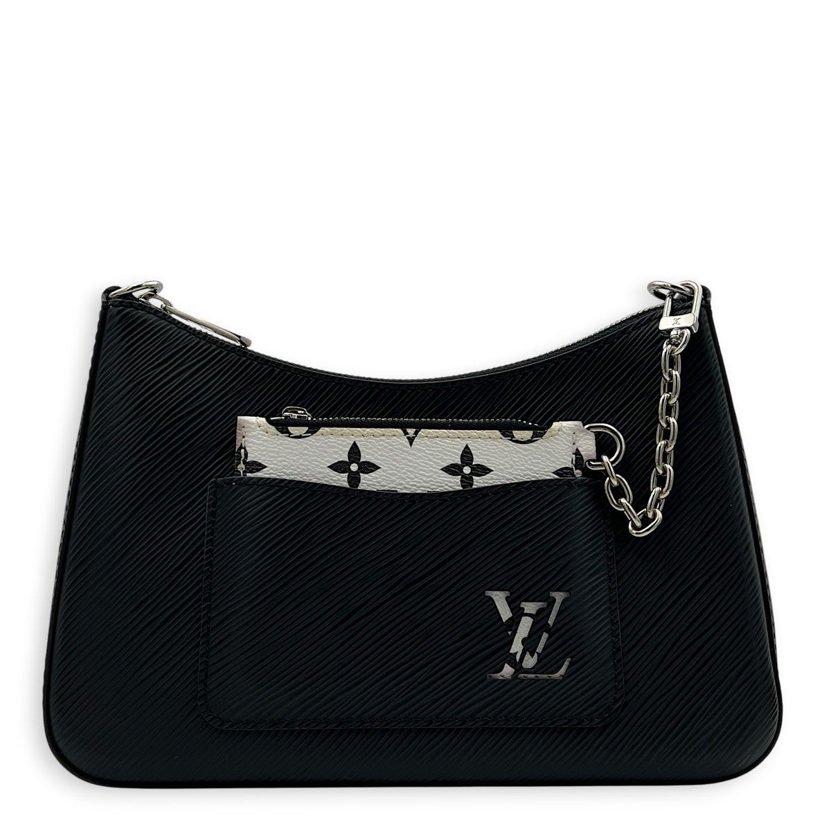 Marelle Shoulder Bag Black in Epi Leather, Silver hardware