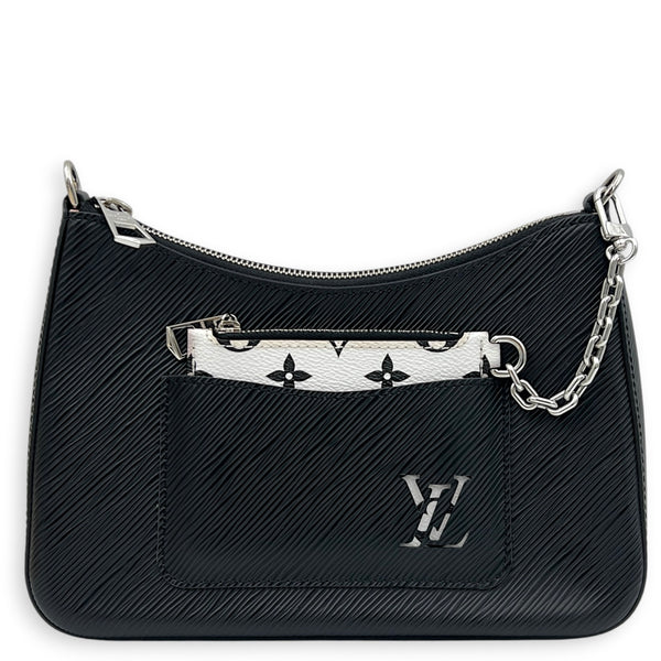 Marelle Shoulder Bag Black in Epi Leather, Silver hardware