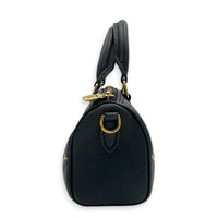 Speedy Bandouliere Top Handle Bag Nano  Bicolor Black/Beige in Monogram Empreinte Leather, Gold hardware