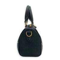 Speedy Bandouliere Top Handle Bag Nano  Bicolor Black/Beige in Monogram Empreinte Leather, Gold hardware