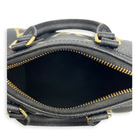 Speedy Bandouliere Top Handle Bag Nano  Bicolor Black/Beige in Monogram Empreinte Leather, Gold hardware