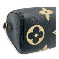 Speedy Bandouliere Top Handle Bag Nano  Bicolor Black/Beige in Monogram Empreinte Leather, Gold hardware