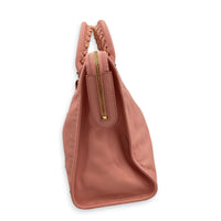 City Shoulder Bag Pink in Calfskin, Gold hardware