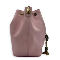 Serpenti Forever Bucket Bag Pink in Calfskin, Gold hardware