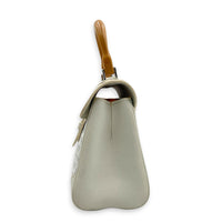 Saigon Souple Shoulder Bag Mini White in Coated Canvas, Silver hardware