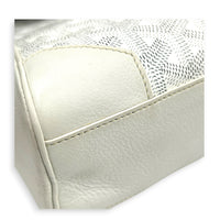 Saigon Souple Shoulder Bag Mini White in Coated Canvas, Silver hardware