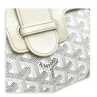 Saigon Souple Shoulder Bag Mini White in Coated Canvas, Silver hardware