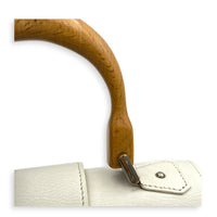Saigon Souple Shoulder Bag Mini White in Coated Canvas, Silver hardware