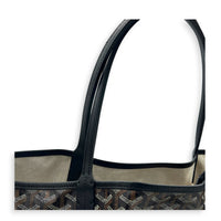 Saint Louis Tote Bag PM Black in Coated Canvas, Silver hardware