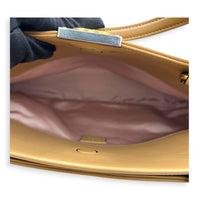 Interlocking G Beige Top Handle Bag in Calfskin, Gold hardware