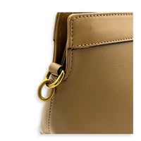 Interlocking G Beige Top Handle Bag in Calfskin, Gold hardware