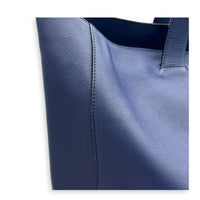 Anagram Blue Tote Bag in Calfskin, Silver hardware