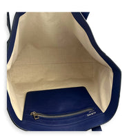 Anagram Blue Tote Bag in Calfskin, Silver hardware