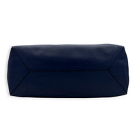 Anagram Blue Tote Bag in Calfskin, Silver hardware