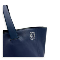 Anagram Blue Tote Bag in Calfskin, Silver hardware