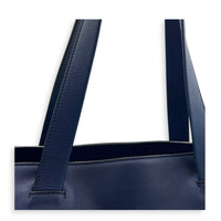 Anagram Blue Tote Bag in Calfskin, Silver hardware