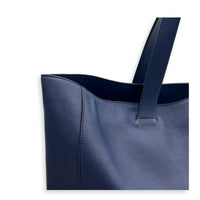 Anagram Blue Tote Bag in Calfskin, Silver hardware