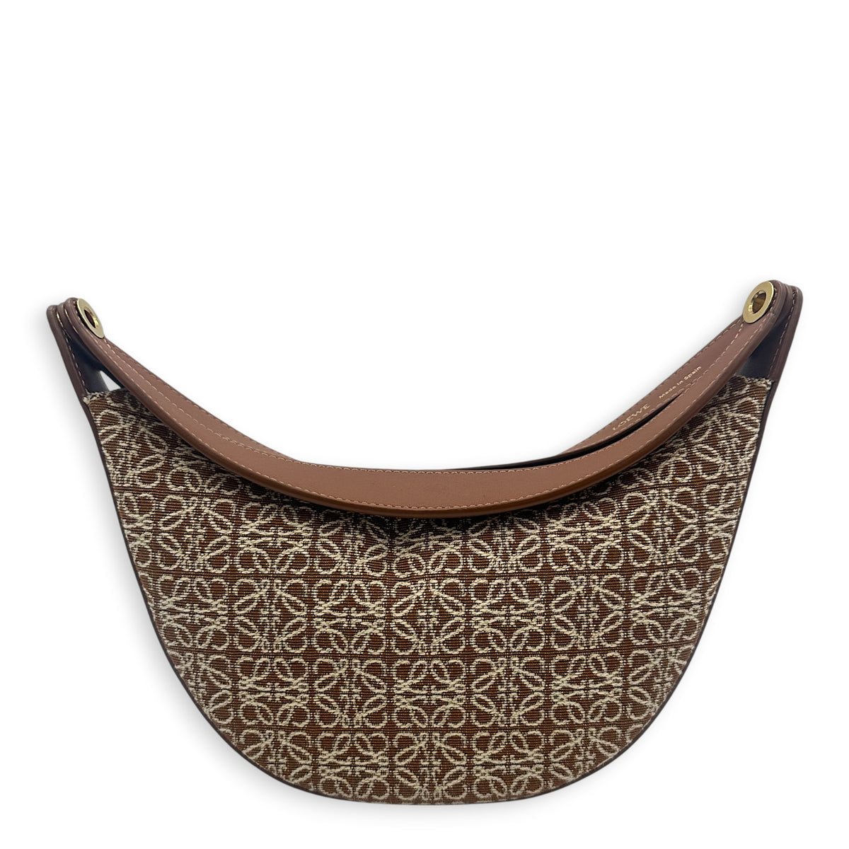 Luna Shoulder Bag Small Tan in Jacquard, Gold hardware