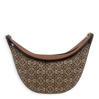 Luna Shoulder Bag Small Tan in Jacquard, Gold hardware