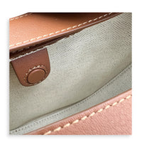 Luna Shoulder Bag Small Tan in Jacquard, Gold hardware