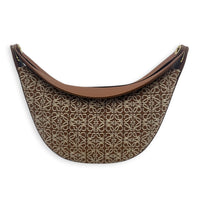 Luna Shoulder Bag Small Tan in Jacquard, Gold hardware