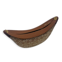 Luna Shoulder Bag Small Tan in Jacquard, Gold hardware