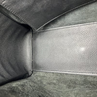 Cabas Top Handle Bag Black in Crocodile Embossed Calfskin, Silver hardware