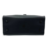Cabas Top Handle Bag Black in Crocodile Embossed Calfskin, Silver hardware