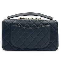 CC Filigree Shoulder Bag Black in Caviar Leather, Gold hardware