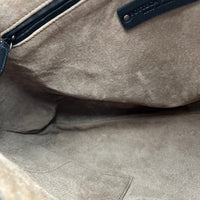 Intrecciato Hobo Black Shoulder Bag in Nappa Leather, Gunmetal hardware