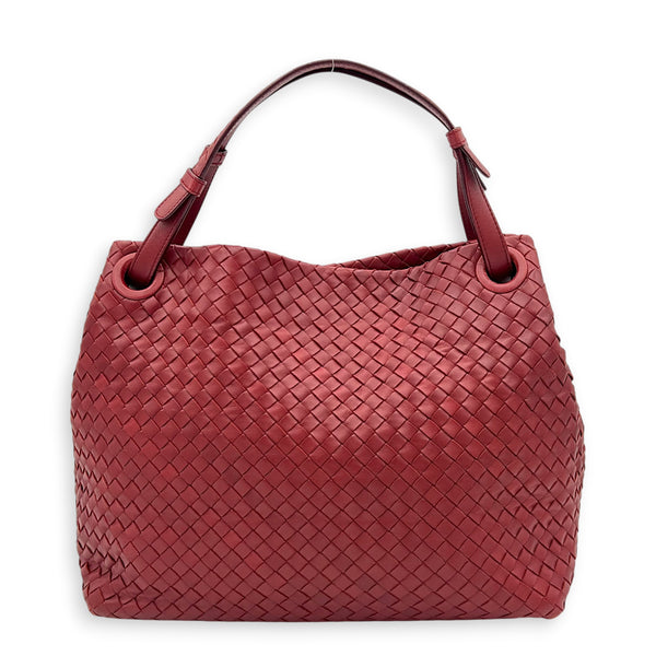 Garda Red Shoulder Bag in Nappa Leather, Gold hardware