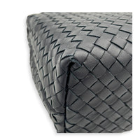 Intrecciato Black Shoulder Bag in Nappa Leather, Silver hardware
