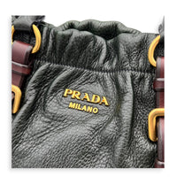 Cervo Antik Green Top Handle Bag in Nappa Leather, Gold hardware