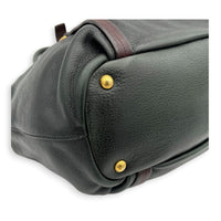 Cervo Antik Green Top Handle Bag in Nappa Leather, Gold hardware