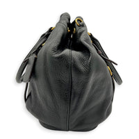 Cervo Antik Green Top Handle Bag in Nappa Leather, Gold hardware