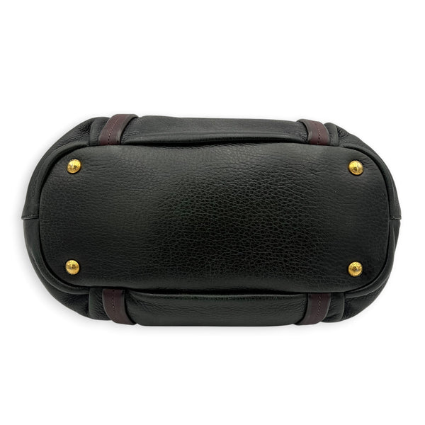 Cervo Antik Green Top Handle Bag in Nappa Leather, Gold hardware