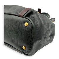 Cervo Antik Green Top Handle Bag in Nappa Leather, Gold hardware