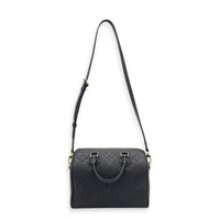 Speedy Bandouliere 25 Black Top Handle Bag in Monogram Empreinte Leather, Gold hardware