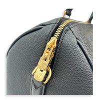 Speedy Bandouliere 25 Black Top Handle Bag in Monogram Empreinte Leather, Gold hardware