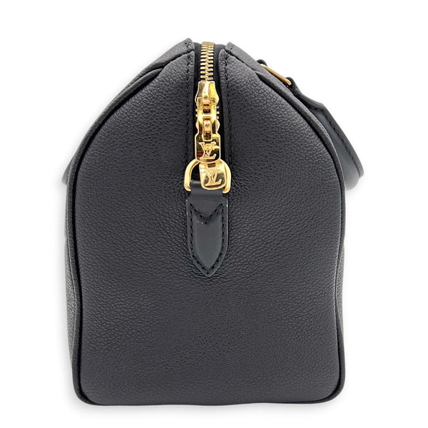 Speedy Bandouliere 25 Black Top Handle Bag in Monogram Empreinte Leather, Gold hardware