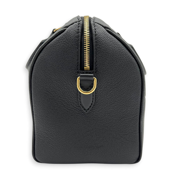 Speedy Bandouliere 25 Black Top Handle Bag in Monogram Empreinte Leather, Gold hardware